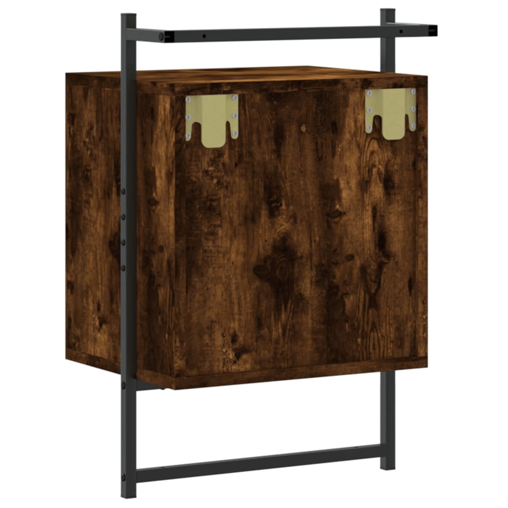vidaXL Yöpöydät seinälle 2 kpl savutammi 40x30x61 cm tekninen puu