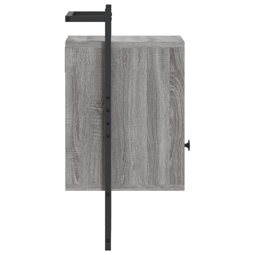 vidaXL Yöpöydät seinälle 2 kpl harmaa Sonoma 40x30x61 cm tekninen puu