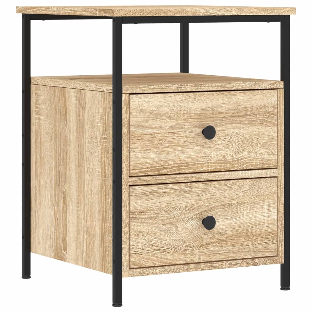 vidaXL Yöpöydät 2 kpl Sonoma-tammi 44x45x60 cm tekninen puu