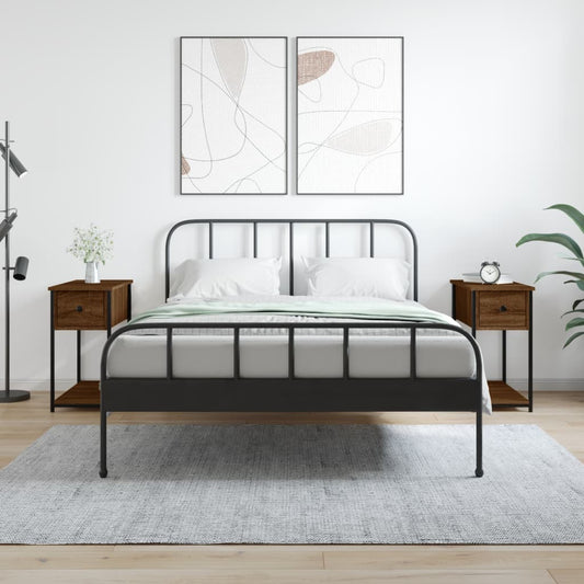 vidaXL Yöpöydät 2 kpl ruskea tammi 30x60x60 cm tekninen puu