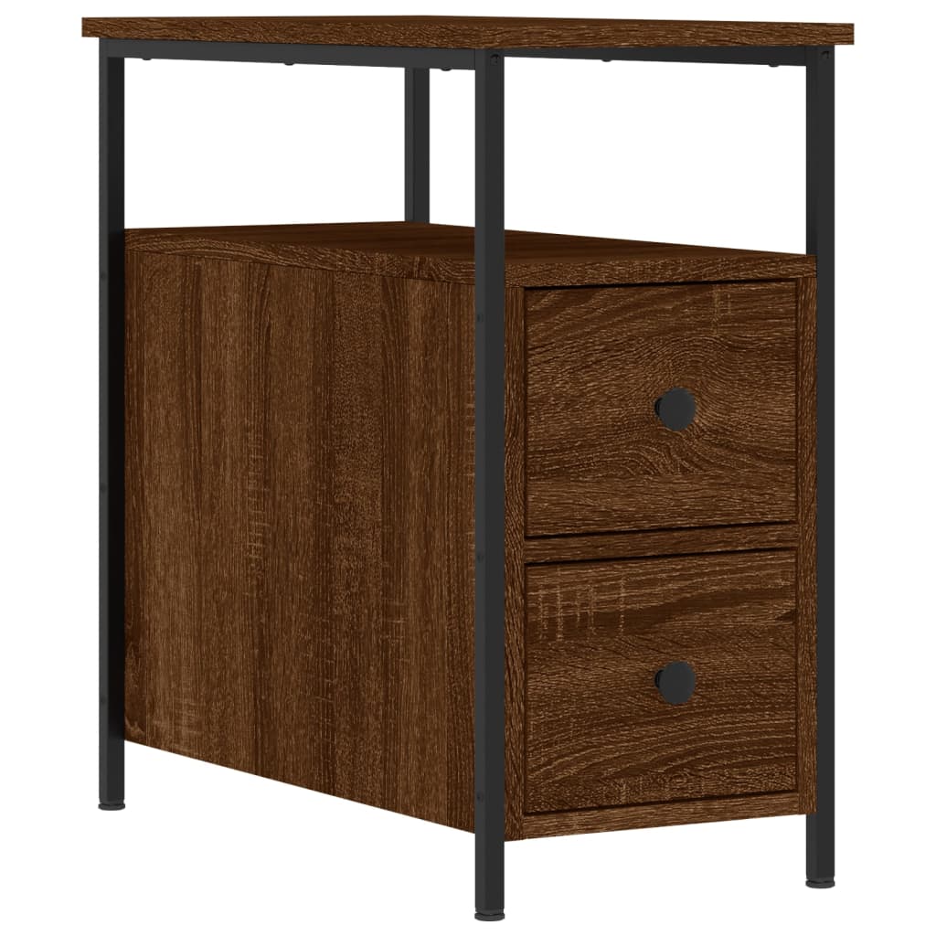 vidaXL Yöpöydät 2 kpl ruskea tammi 30x60x60 cm tekninen puu