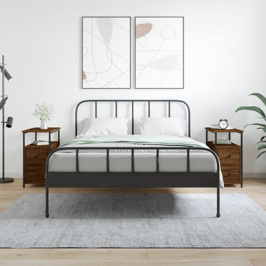 vidaXL Yöpöydät 2 kpl ruskea tammi 30x60x60 cm tekninen puu