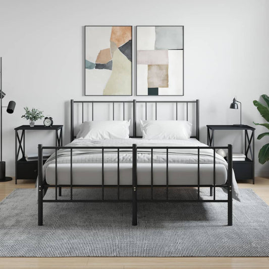 vidaXL Yöpöydät 2 kpl musta 50x41x65 cm tekninen puu
