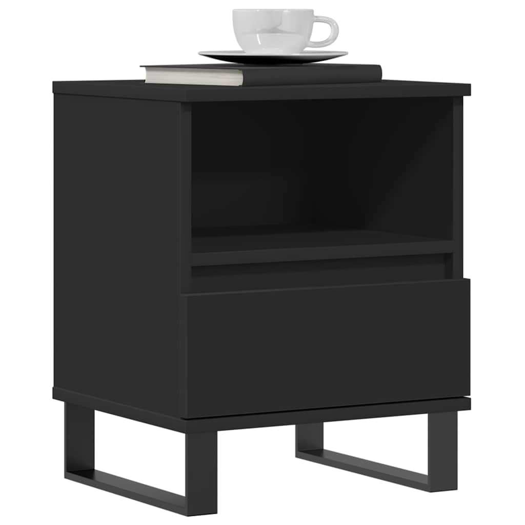 vidaXL Yöpöydät 2 kpl musta 40x35x50 cm tekninen puu