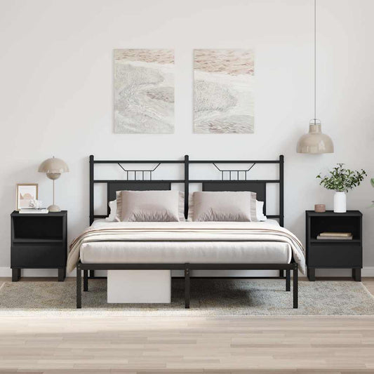 vidaXL Yöpöydät 2 kpl musta 40x35x50 cm tekninen puu