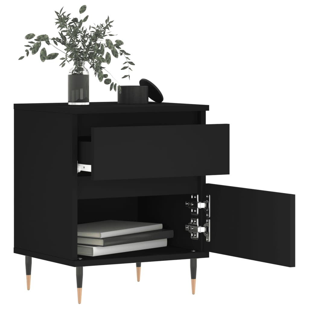 vidaXL Yöpöydät 2 kpl musta 40x35x50 cm tekninen puu