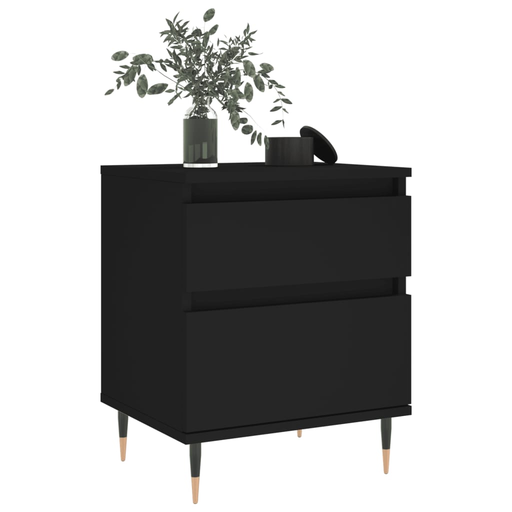 vidaXL Yöpöydät 2 kpl musta 40x35x50 cm tekninen puu