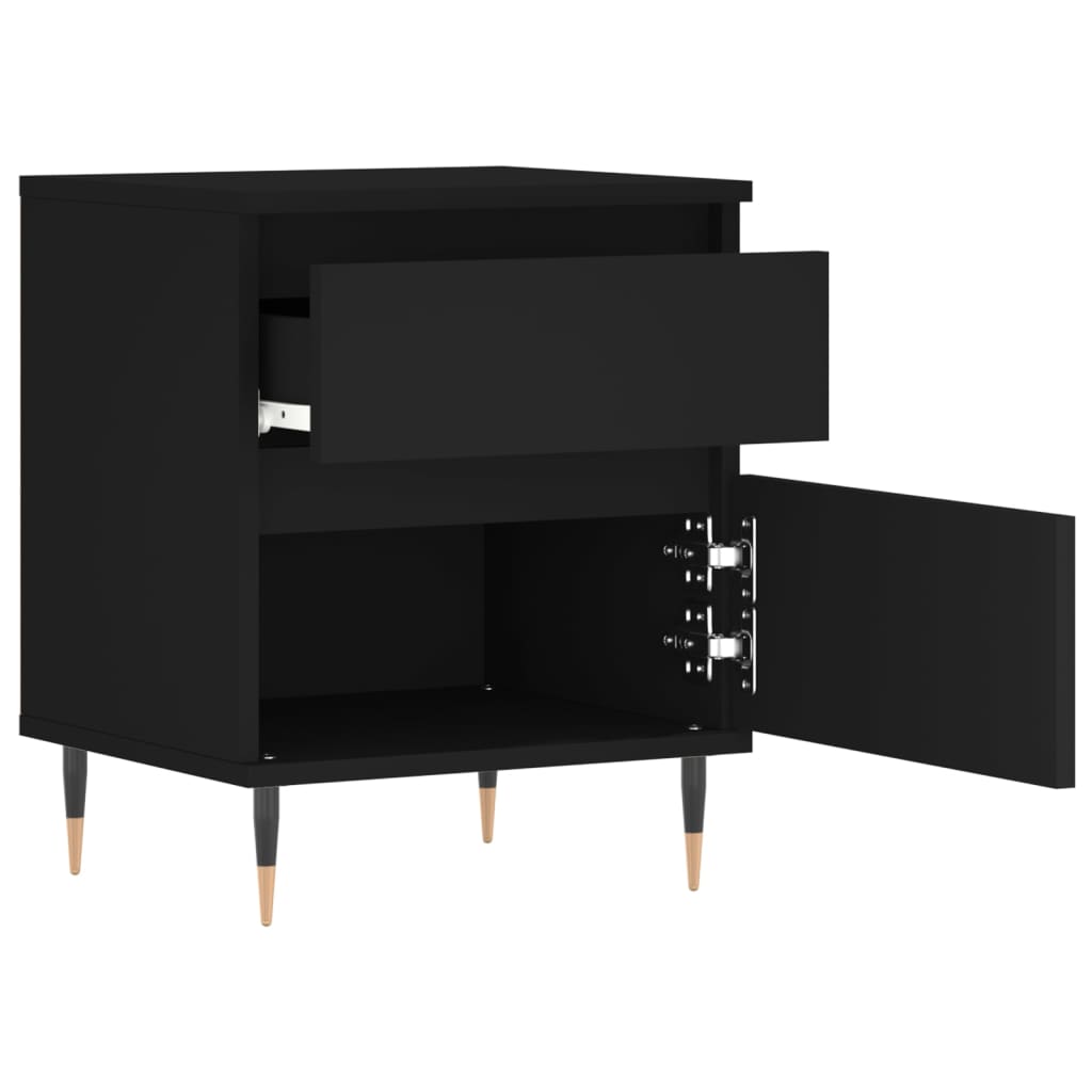 vidaXL Yöpöydät 2 kpl musta 40x35x50 cm tekninen puu