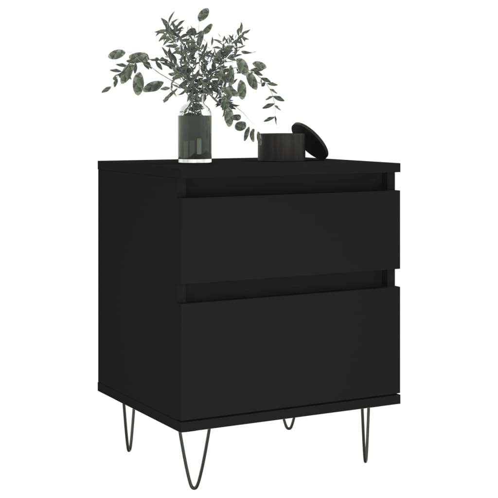vidaXL Yöpöydät 2 kpl musta 40x35x50 cm tekninen puu