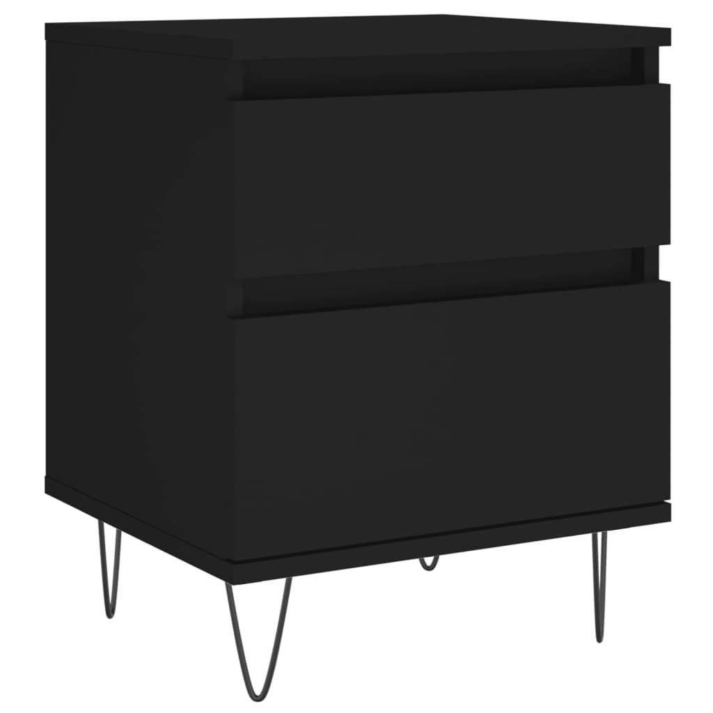 vidaXL Yöpöydät 2 kpl musta 40x35x50 cm tekninen puu