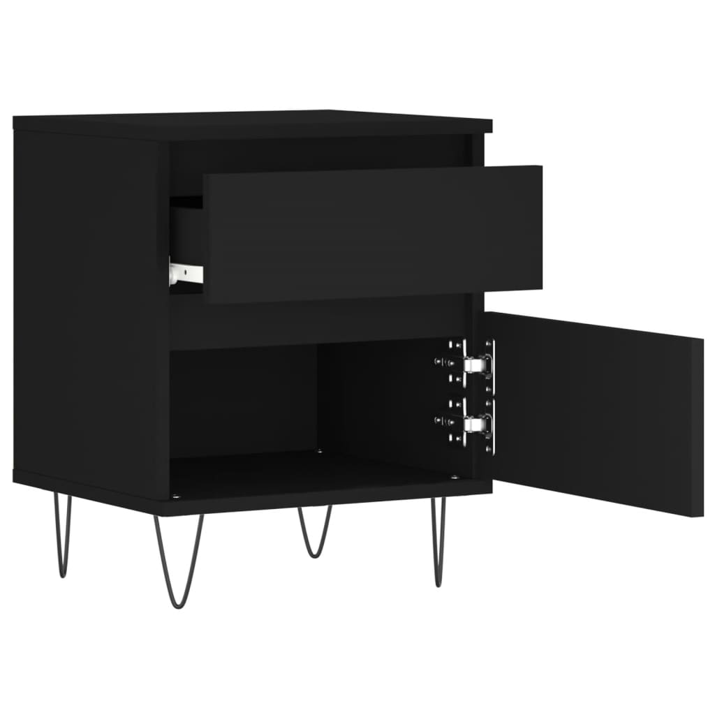 vidaXL Yöpöydät 2 kpl musta 40x35x50 cm tekninen puu