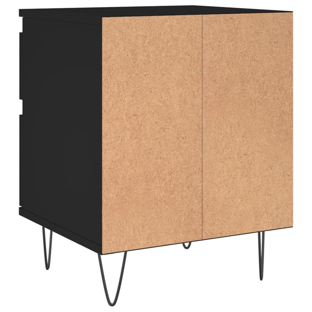vidaXL Yöpöydät 2 kpl musta 40x35x50 cm tekninen puu