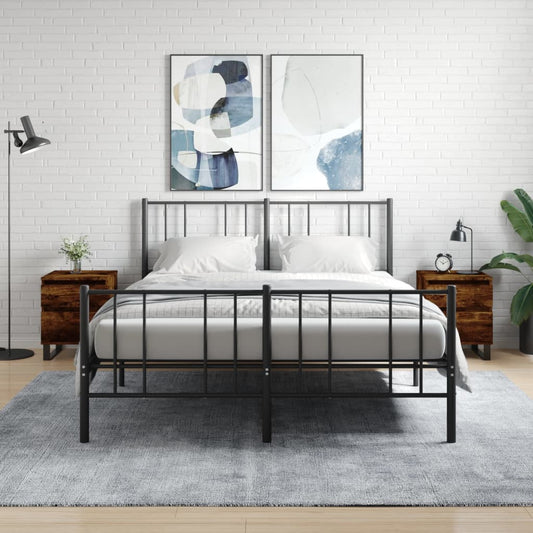 vidaXL Yöpöydät 2 kpl savutammi 40x35x50 cm tekninen puu