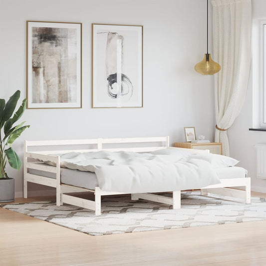 vidaXL Vuodesohva rullilla valkoinen 90x200 cm täysi mänty