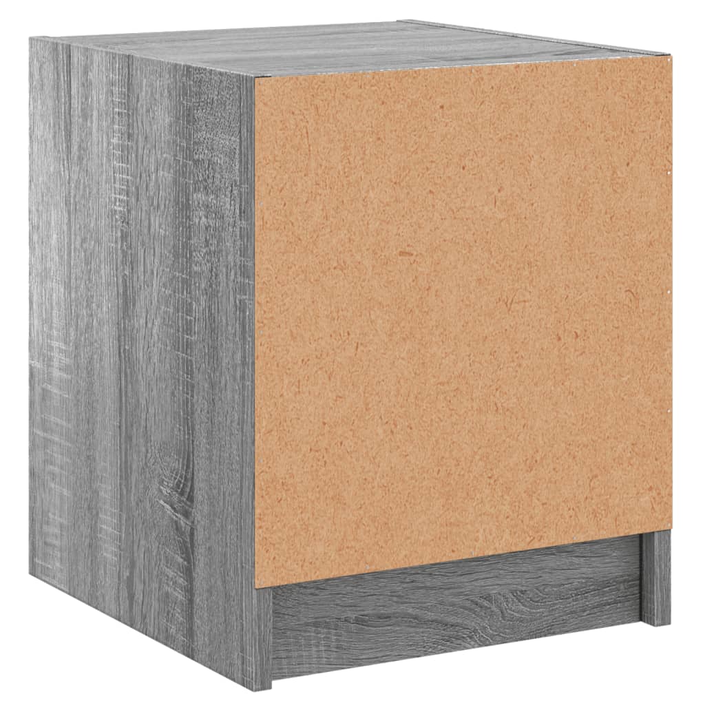 vidaXL Yöpöydät lasiovilla 2 kpl harmaa Sonoma 35x37x42 cm