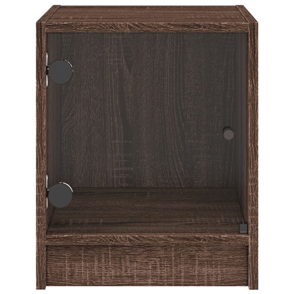 vidaXL Yöpöydät lasiovilla 2 kpl ruskea tammi 35x37x42 cm