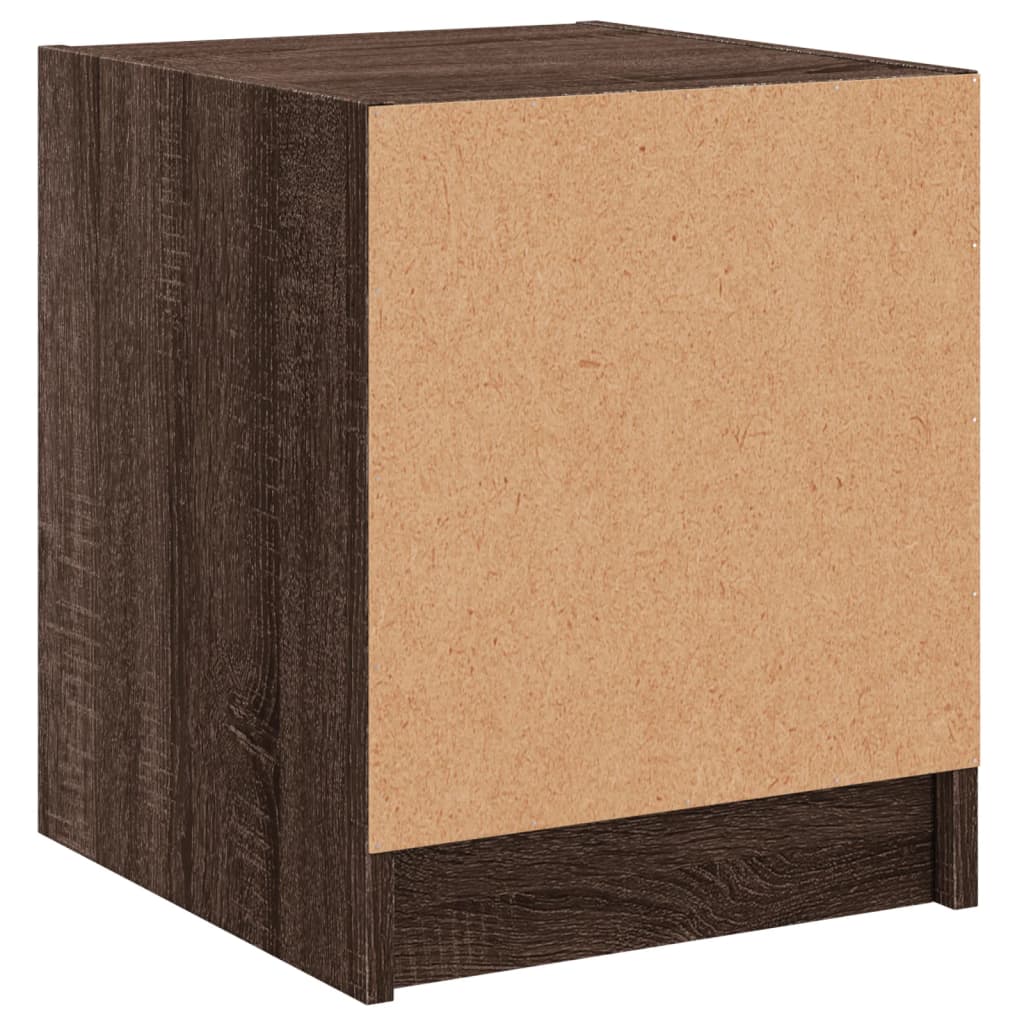vidaXL Yöpöydät lasiovilla 2 kpl ruskea tammi 35x37x42 cm