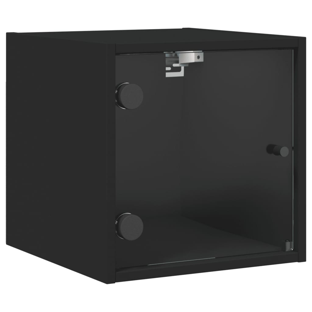 vidaXL Yöpöydät lasiovilla 2 kpl musta 35x37x35 cm