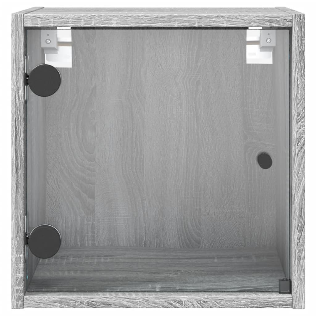 vidaXL Yöpöydät lasiovilla 2 kpl harmaa Sonoma 35x37x35 cm