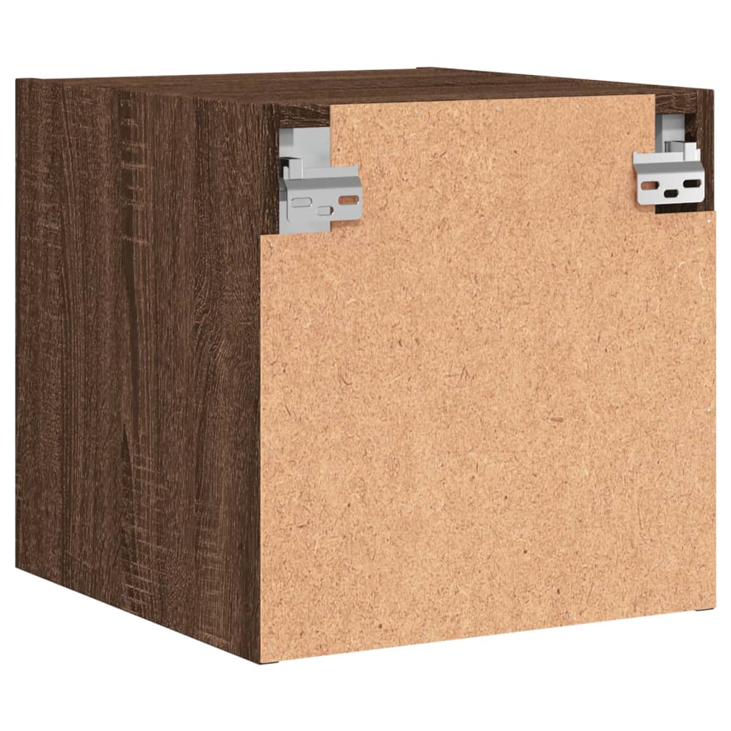 vidaXL Yöpöydät lasiovilla 2 kpl ruskea tammi 35x37x35 cm