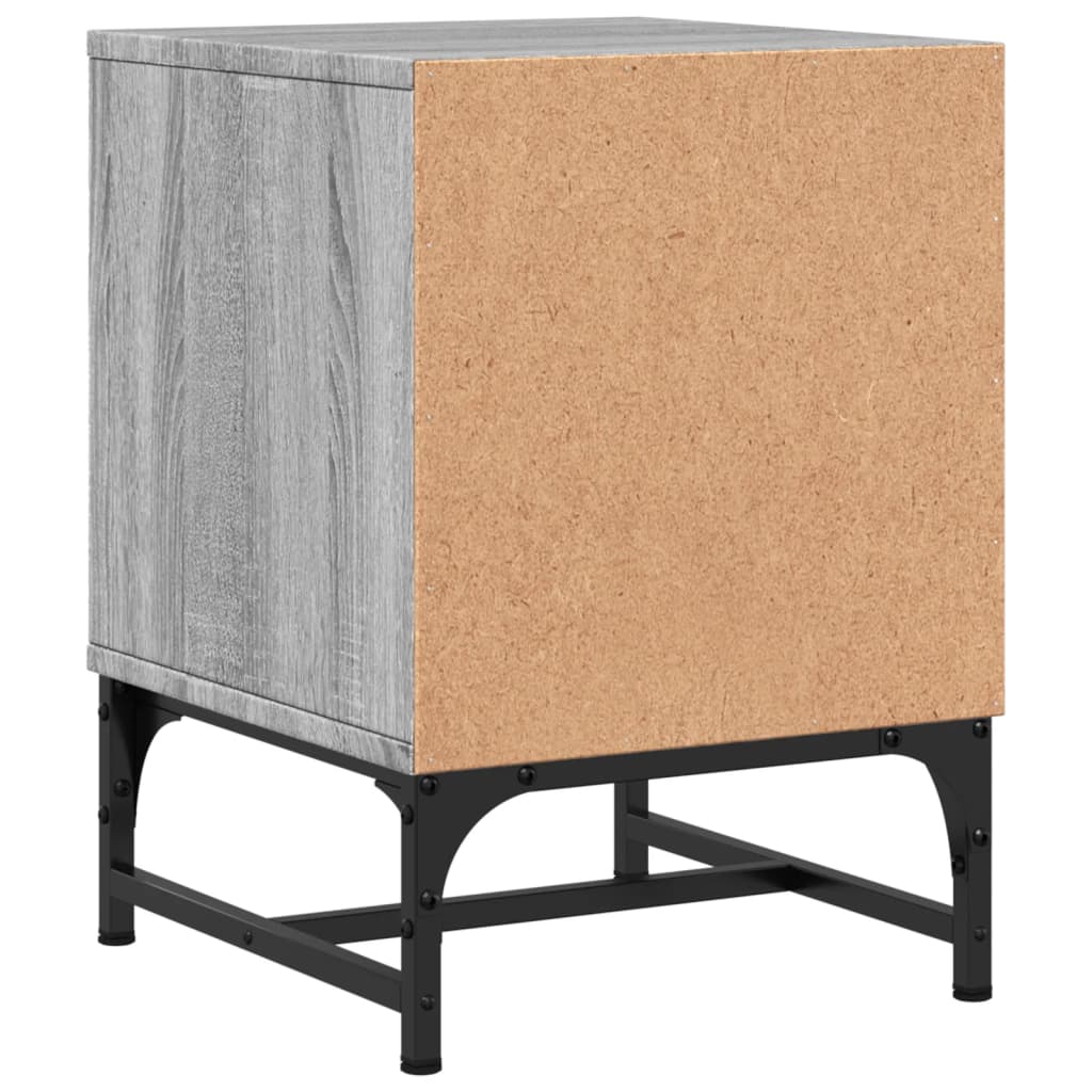 vidaXL Yöpöydät lasiovilla 2 kpl harmaa Sonoma 35x37x50 cm