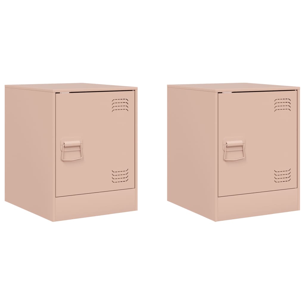 vidaXL Yöpöydät 2 kpl pinkki 34,5x39x44 cm teräs