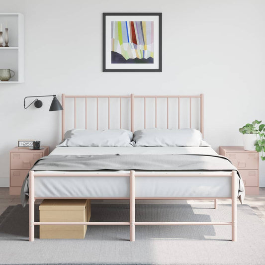 vidaXL Yöpöydät 2 kpl pinkki 34,5x39x44 cm teräs