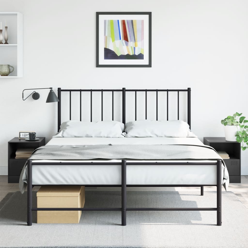 vidaXL Yöpöydät 2 kpl musta 34,5x39x44 cm teräs