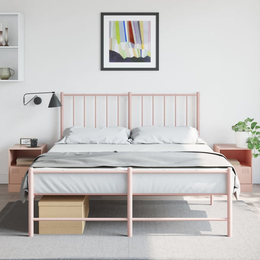 vidaXL Yöpöydät 2 kpl pinkki 34,5x39x44 cm teräs
