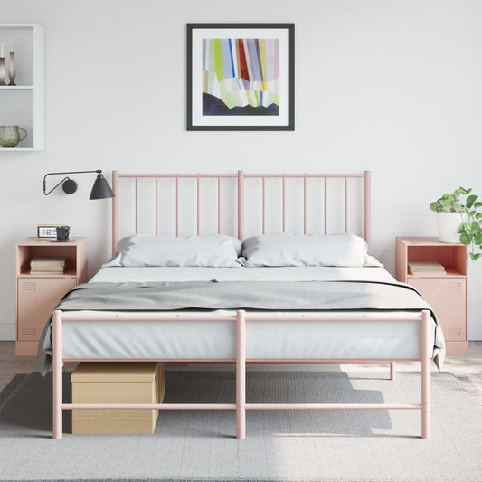 vidaXL Yöpöydät 2 kpl pinkki 34,5x39x62 cm teräs