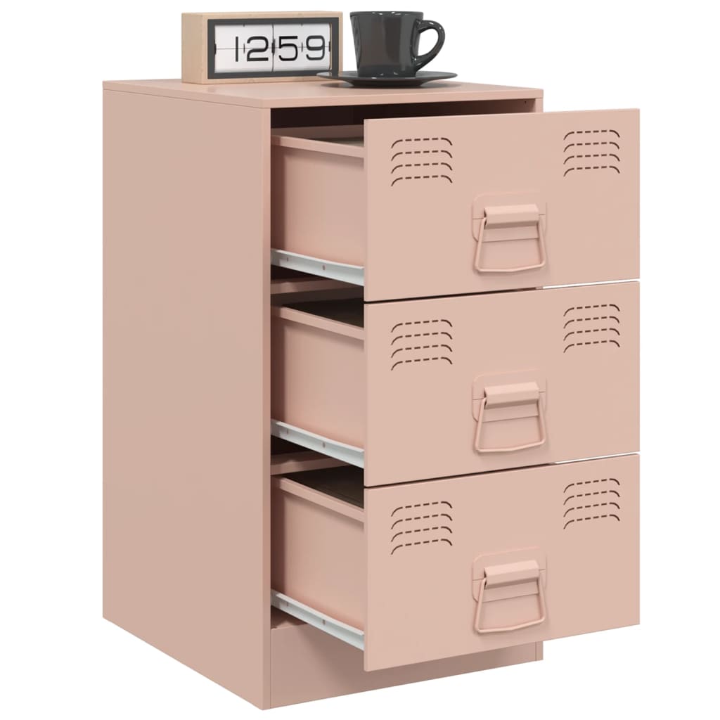 vidaXL Yöpöydät 2 kpl pinkki 34,5x39x62 cm teräs