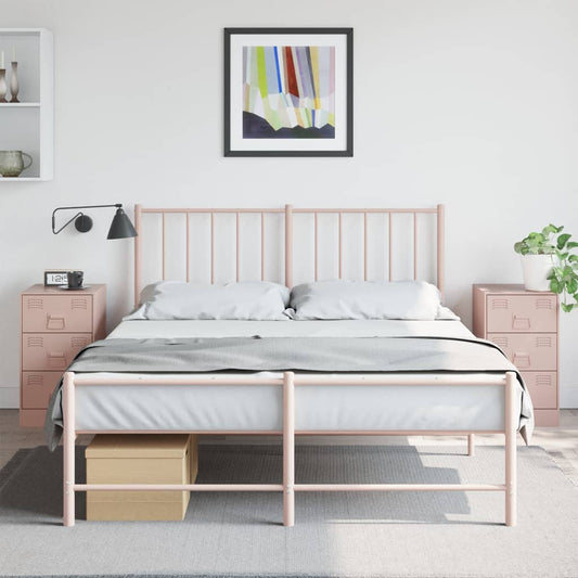 vidaXL Yöpöydät 2 kpl pinkki 34,5x39x62 cm teräs
