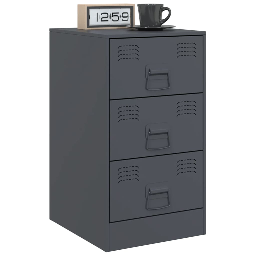 vidaXL Yöpöydät 2 kpl antrasiitti 34,5x39x62 cm teräs
