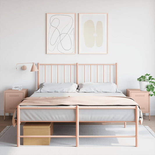 vidaXL Yöpöydät 2 kpl pinkki 36x39x50,5 cm teräs