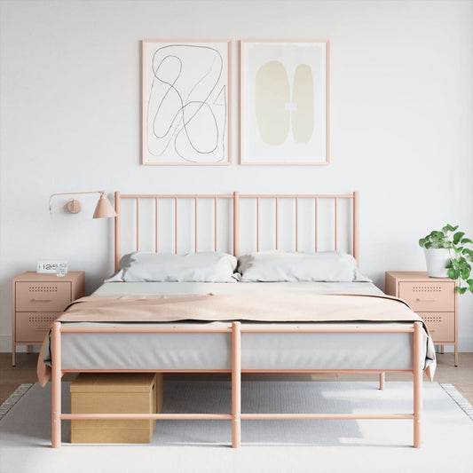 vidaXL Yöpöydät 2 kpl pinkki 36x39x50,5 cm teräs
