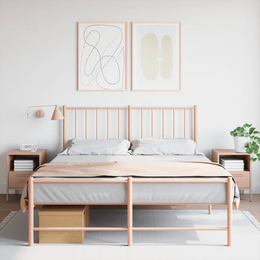 vidaXL Yöpöydät 2 kpl pinkki 36x39x50,5 cm teräs