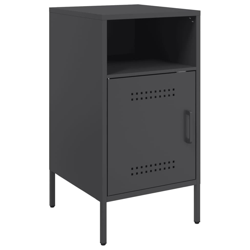 vidaXL Yöpöydät 2 kpl musta 36x39x68 cm teräs