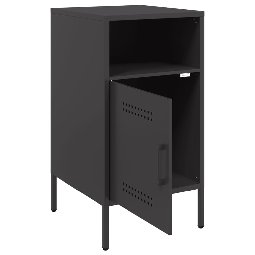 vidaXL Yöpöydät 2 kpl musta 36x39x68 cm teräs