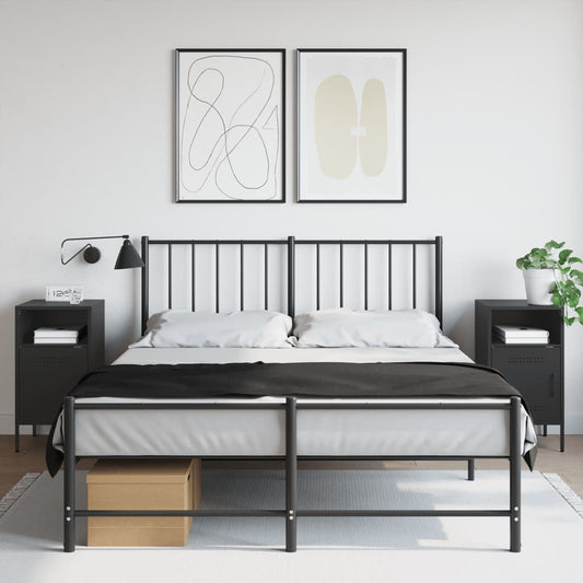 vidaXL Yöpöydät 2 kpl musta 36x39x68 cm teräs