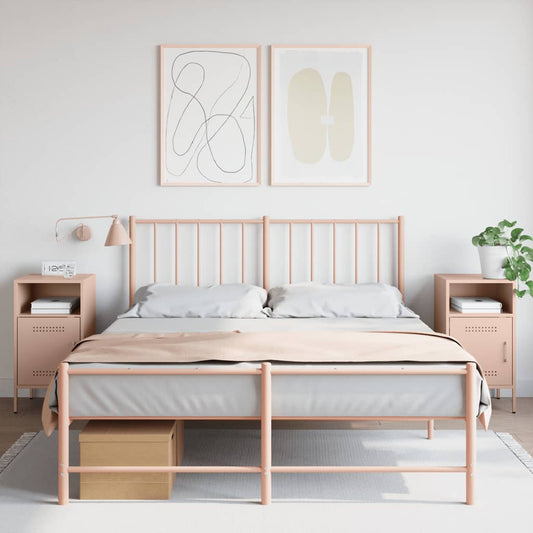 vidaXL Yöpöydät 2 kpl pinkki 36x39x68 cm teräs