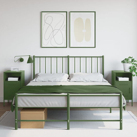 vidaXL Yöpöydät 2 kpl oliivinvihreä 36x39x68 cm teräs