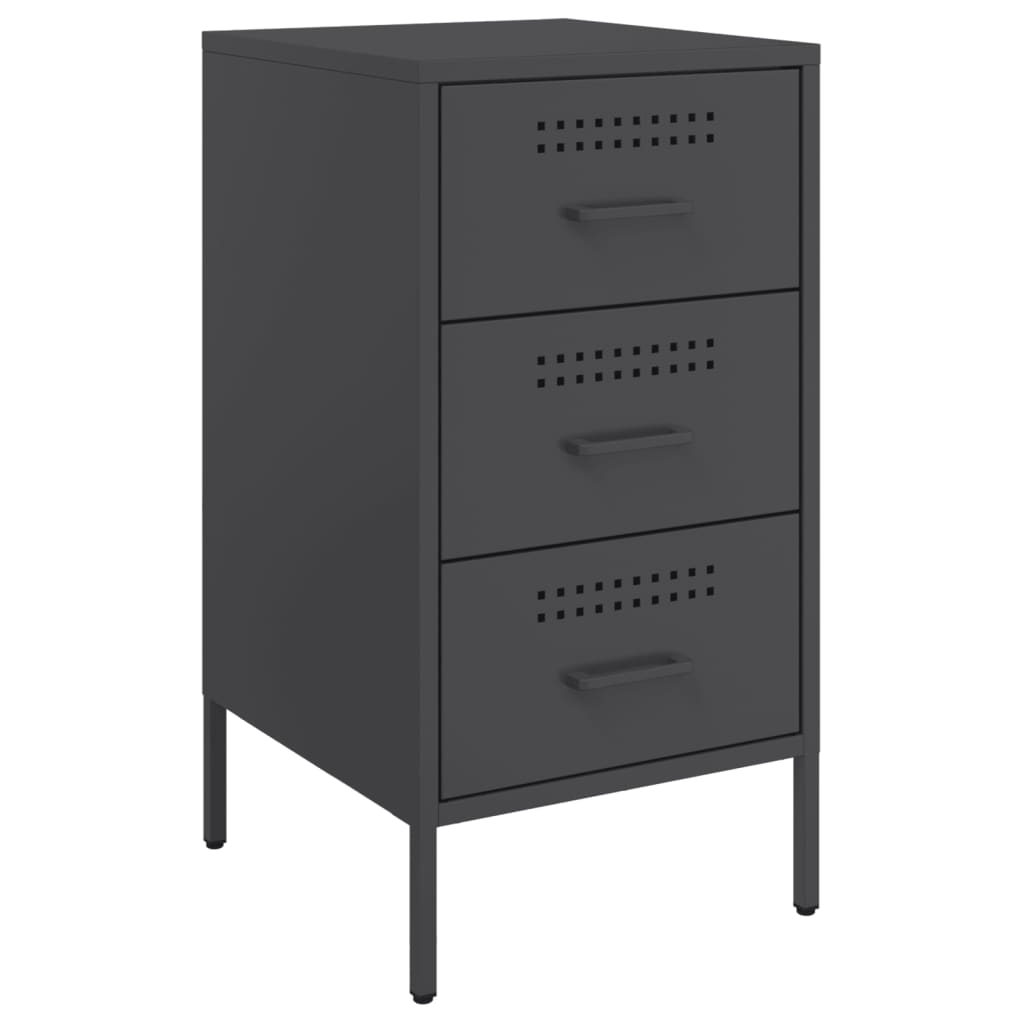 vidaXL Yöpöydät 2 kpl musta 36x39x68 cm teräs