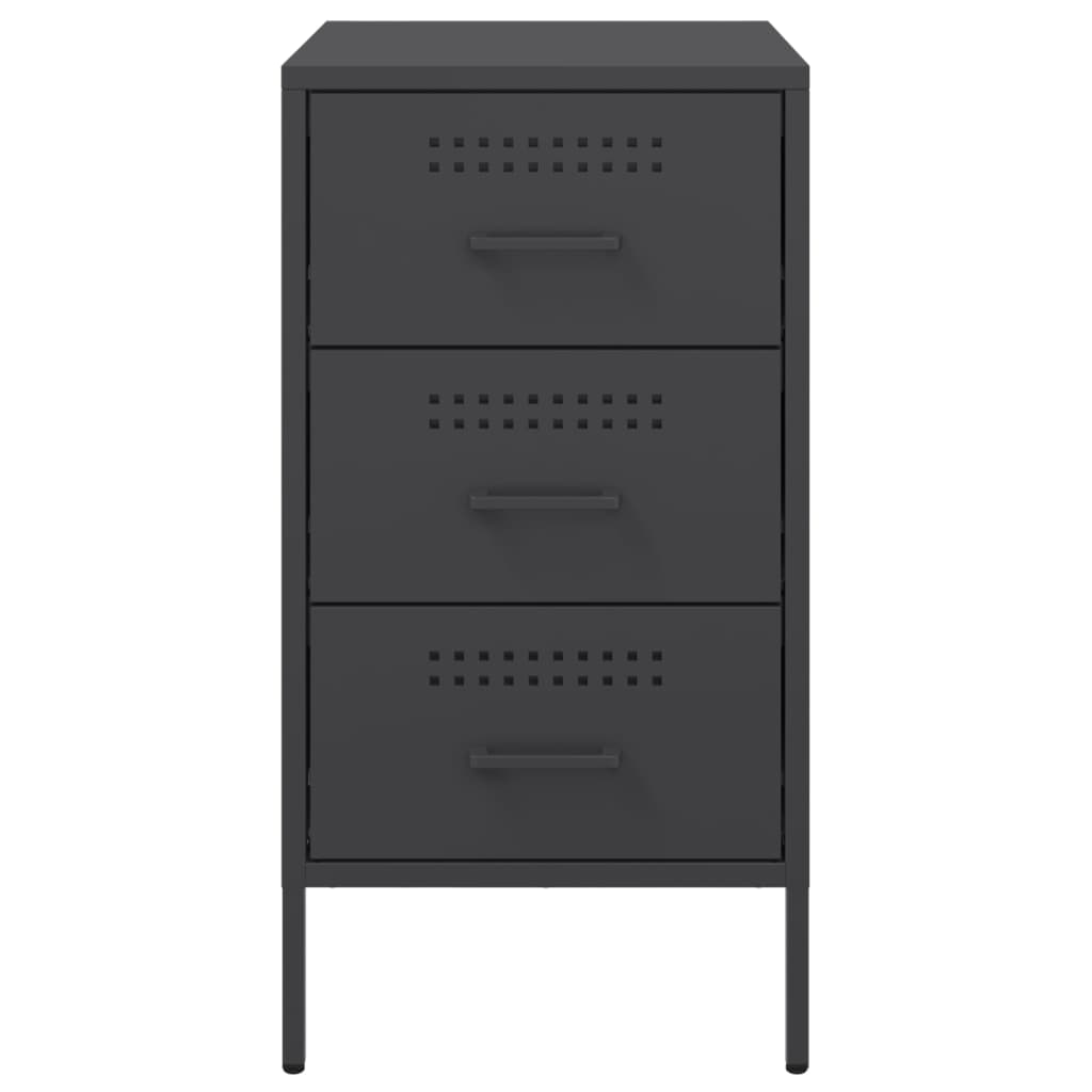 vidaXL Yöpöydät 2 kpl musta 36x39x68 cm teräs