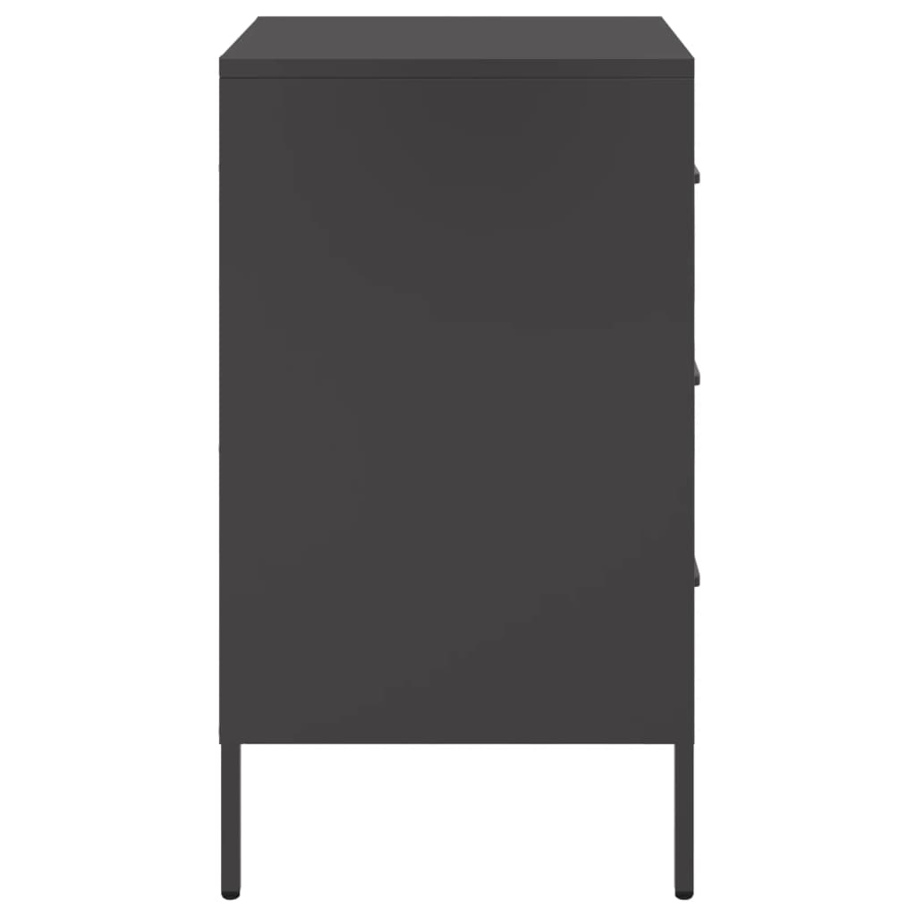 vidaXL Yöpöydät 2 kpl musta 36x39x68 cm teräs