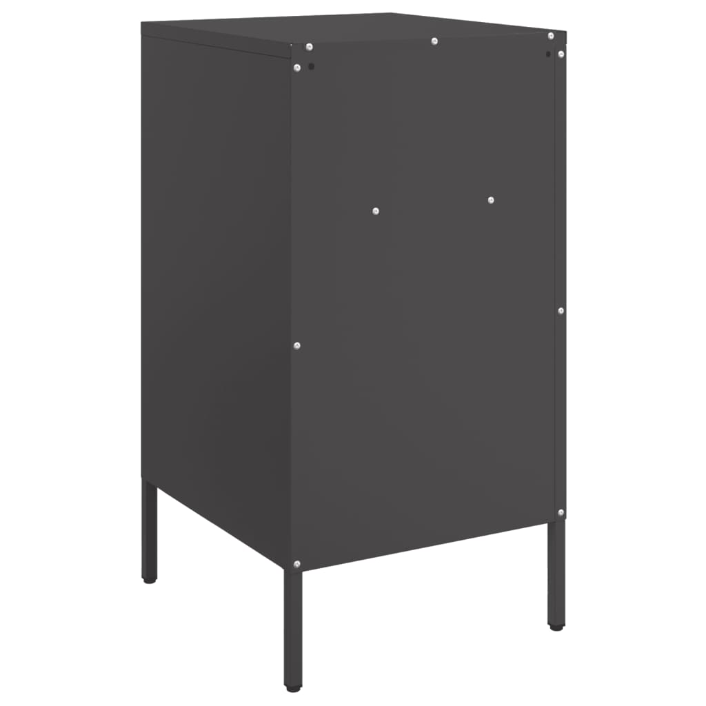 vidaXL Yöpöydät 2 kpl musta 36x39x68 cm teräs