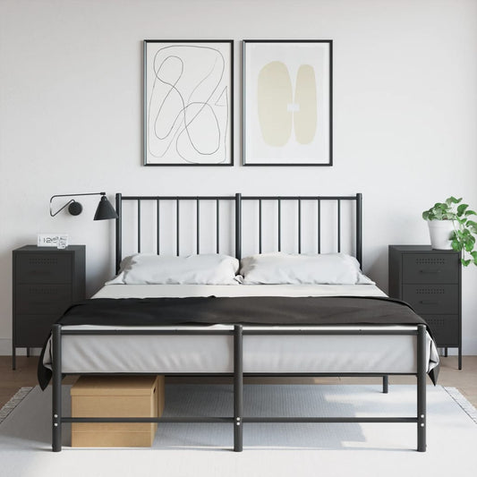 vidaXL Yöpöydät 2 kpl musta 36x39x68 cm teräs