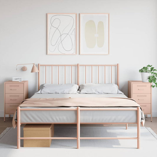vidaXL Yöpöydät 2 kpl pinkki 36x39x68 cm teräs