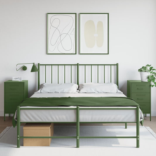 vidaXL Yöpöydät 2 kpl oliivinvihreä 36x39x68 cm teräs