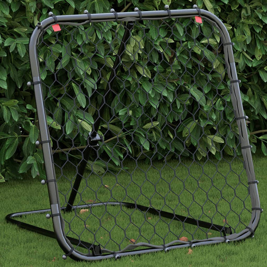 vidaXL Jalkapallon palautusverkko musta 84x73x60-80 cm teräs