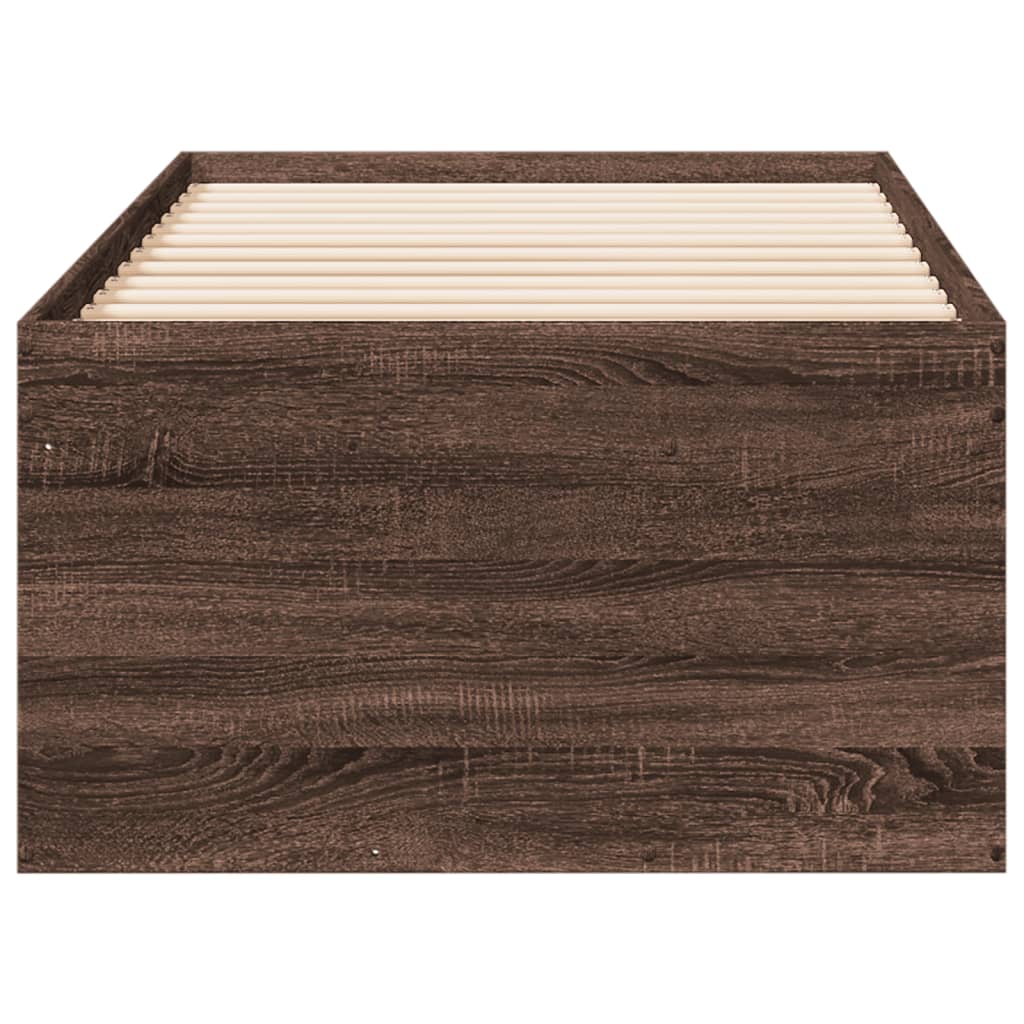 vidaXL Vuodesohva laatikoilla ei patjaa ruskea tammi 100x200 cm